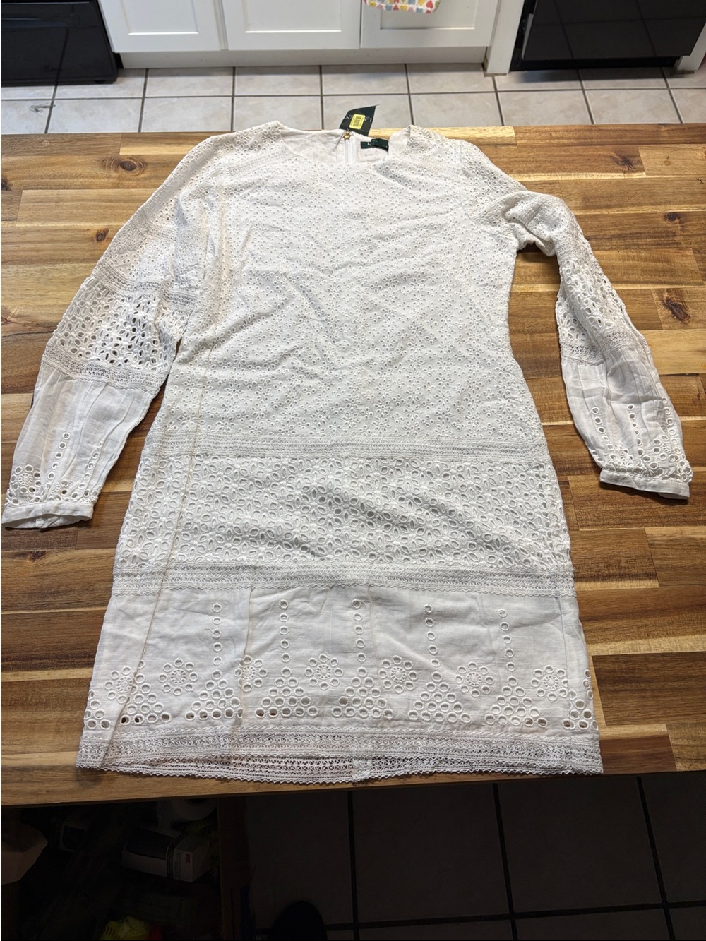 Lauren Ralph Lauren White Eyelet Asymmetrical Dress